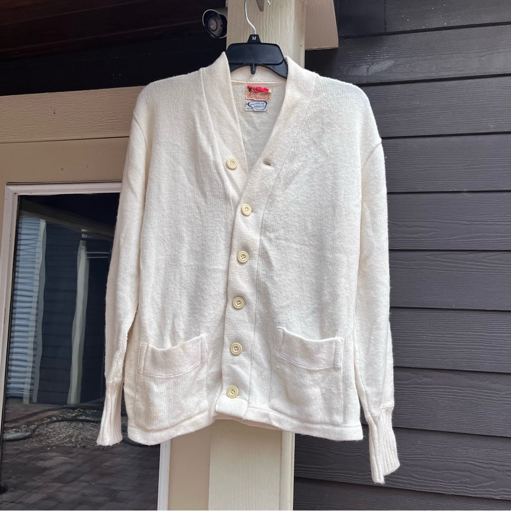 Stadium womens vintage shaker cardigan sweater cream large